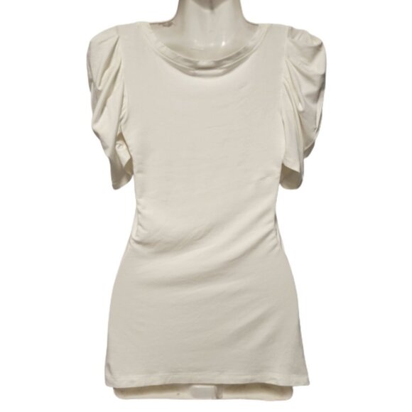 𝅺WHITE Short Sleeve Blouse Top Tees  Size S - NWOT - Picture 3 of 5